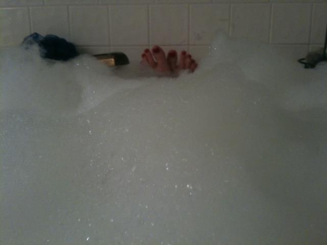 Me. Here. Now. Taking a Bubble Bath