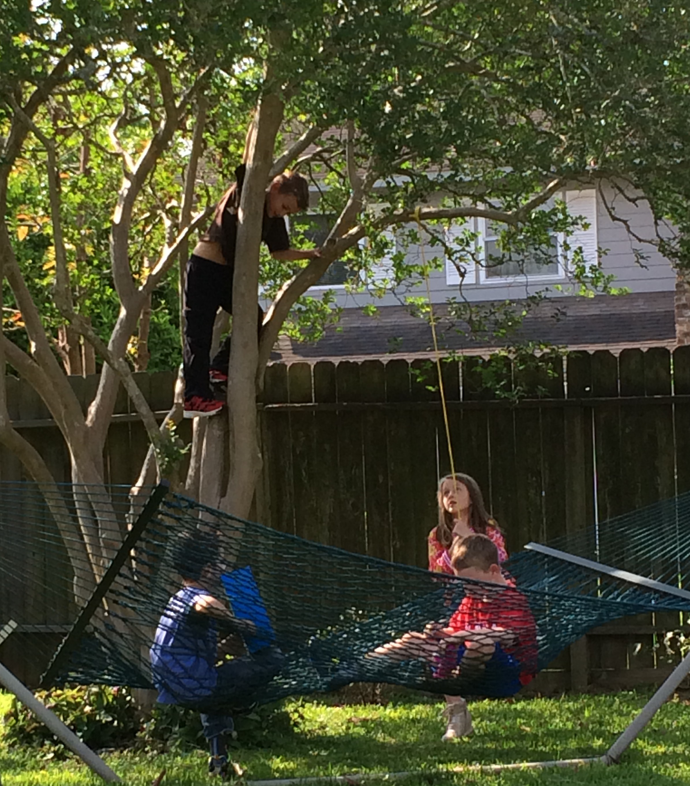 Friends on a hammock