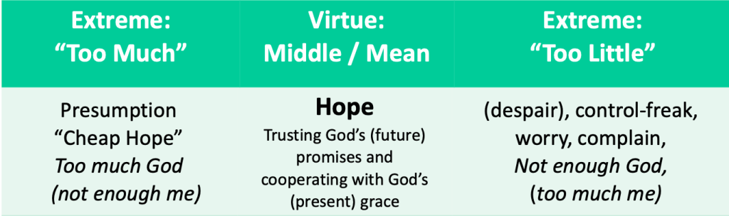 Hope Virtue with Extremes