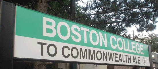 Boston College T sign