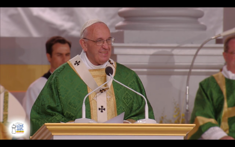 Pope Francis Giving Homily in Philadelphia